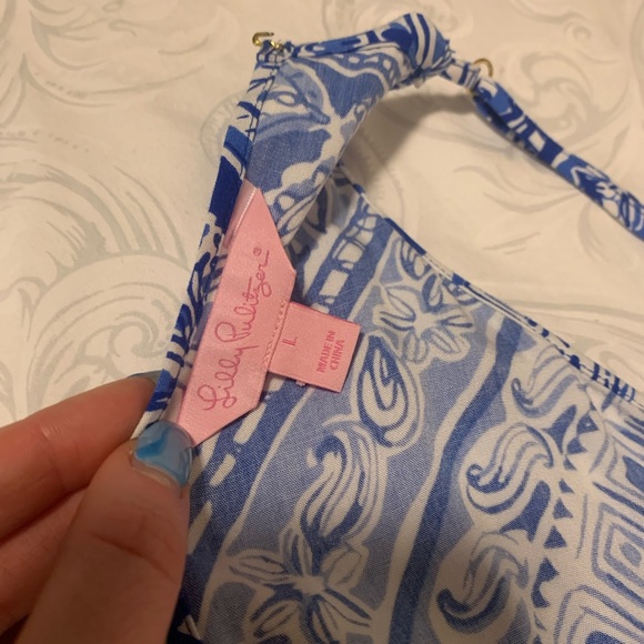 Lilly Pulitzer Deanna Romper in Blue and White - Picture 5 of 6